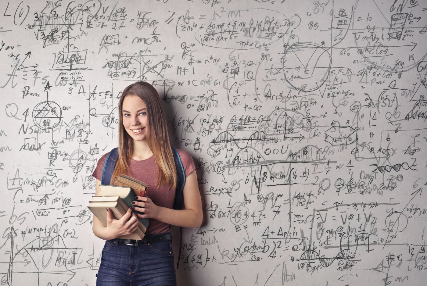 Student studying English notes